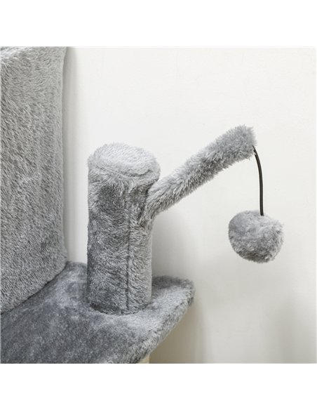 PawHut Sisal 100cm Cat Tree Tower with Sisal Scratching Post Grey - pic 147133 | FastDaddyshop