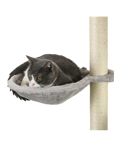 PawHut Four-Piece Cat Wall Furniture, with Hammock, Ladder, Platforms, Steps, for Indoor Use - Grey