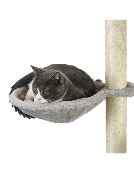 PawHut Four-Piece Cat Wall Furniture, with Hammock, Ladder, Platforms, Steps, for Indoor Use - Grey - pic 147204 | FastDaddyshop