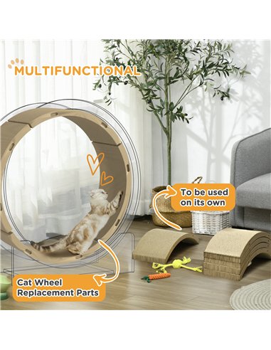 PawHut Four-Piece Cat Scratching Board, Cat Treadmill Replacement, 55 x 26cm - Brown