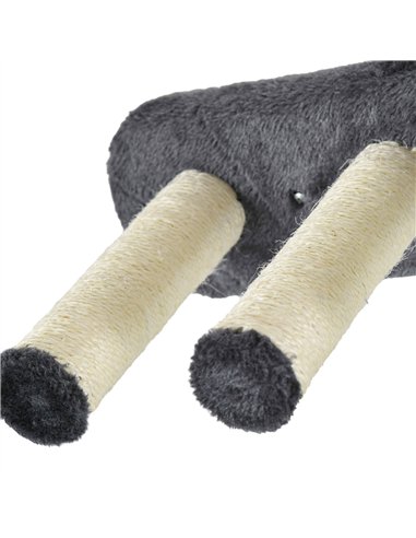 PawHut 4PCs Wall-Mounted Cat Shelves w/ Scratching Post, Hammock, Nest - Dark Grey