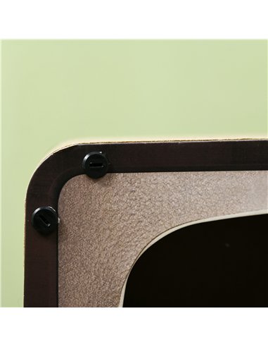 PawHut 2 in 1 TV Shape Cat Scratching Board House with Catnip, for Indoor Cats, Brown