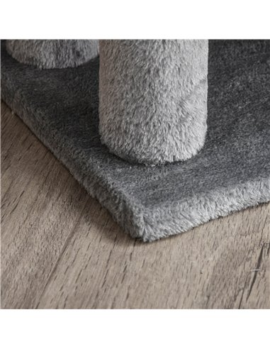 PawHut 3-step Pet Stairs with Scratching Posts, Platforms, Toy Ball, Grey