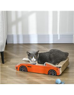 PawHut 2 in 1 Cat Scratching Board with Catnip, Car-shaped 2