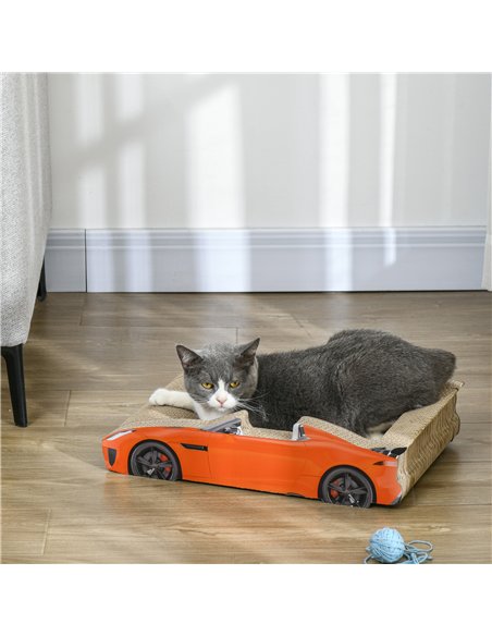 PawHut 2 in 1 Cat Scratching Board with Catnip, Car-shaped - pic 147297 | FastDaddyshop
