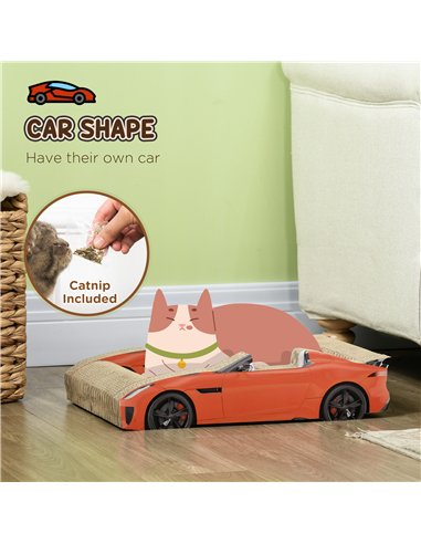 PawHut 2 in 1 Cat Scratching Board with Catnip, Car-shaped