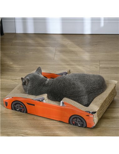 PawHut 2 in 1 Cat Scratching Board with Catnip, Car-shaped