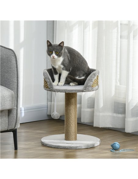 PawHut Cat Tree Tower with Scratching Posts, Grey - pic 147324 | FastDaddyshop