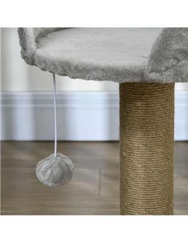 PawHut Cat Tree Tower with Scratching Posts, Grey