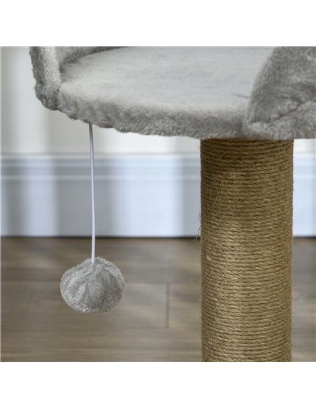 PawHut Cat Tree Tower with Scratching Posts, Grey - pic 147330 | FastDaddyshop