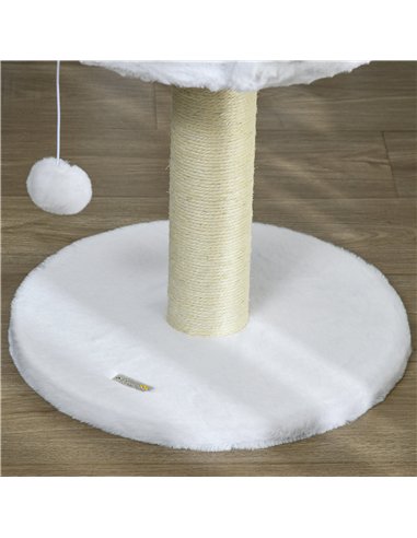 PawHut Cat Tree Tower with Scratching Posts, White