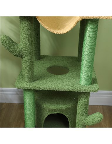 PawHut 225-255cm Adjustable Floor to Ceiling Cat Tree, Tall Cat Tower for Indoor Cats w/ Scratching Posts, Green