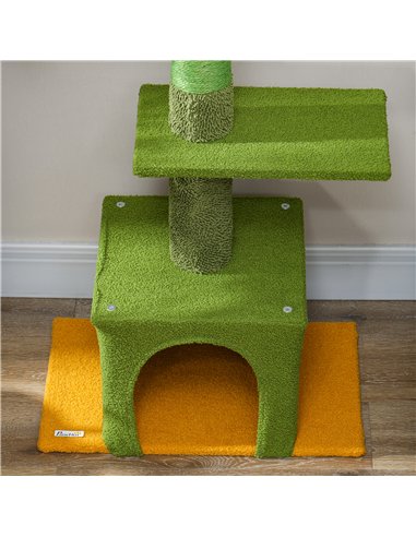 PawHut 230-275cm Floor-to-Ceiling Adjustable Cat Tree with Scratching Posts, Hammock