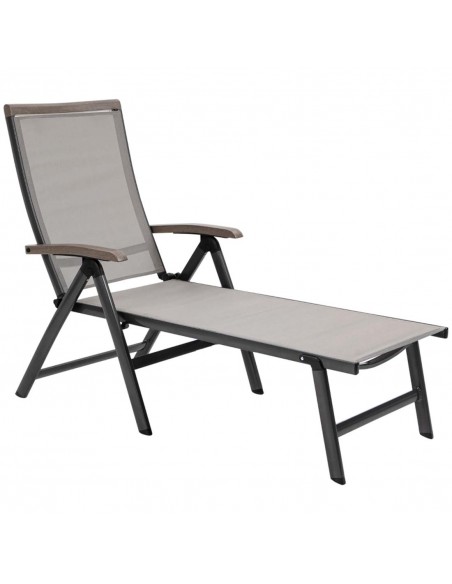 Outsunny Outdoor Folding 5-Position Adjustable Sun Lounger, Brown - pic 14739 | FastDaddyshop