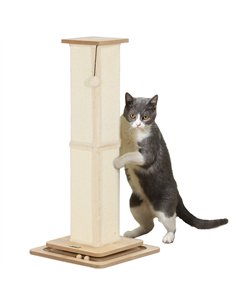 PawHut 3-in-1 Cat Scratching Post, 87cm Cat Scratcher w/ Track Ball Toy, Oak Tone
