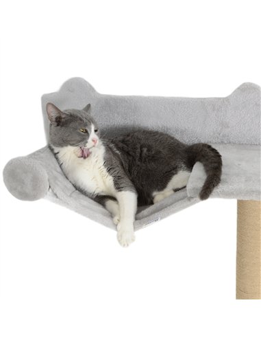 PawHut 4-Piece Cat Shelves w/ Scratching Post, Steps, Jumping Platform, Ladder, Toy Balls, for Indoor Cats, Light Grey