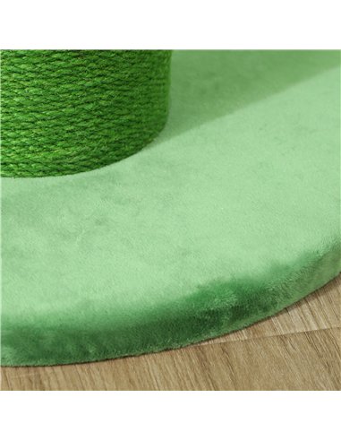 PawHut 63cm Cat Scratching Post for Indoor Cats, with Sisal Rope Cover, Large Base, Green