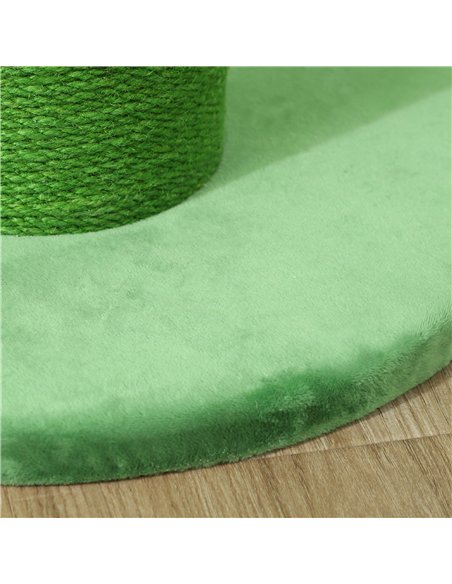 PawHut 63cm Cat Scratching Post for Indoor Cats, with Sisal Rope Cover, Large Base, Green - pic 147448 | FastDaddyshop