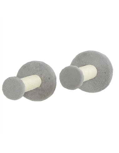 PawHut 3-Piece Cat Wall Furniture with Scratching Posts, Scratching Pads, Perches, Cat Wands, Toy Balls, Light Grey