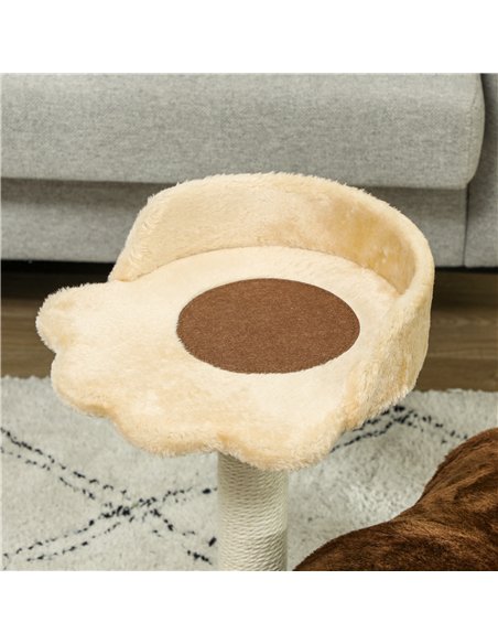 PawHut 47cm Small Cat Tree w/ Scratching Post, Bed, Cat Tunnel, Toy Ball, Dark Brown - pic 147501 | FastDaddyshop