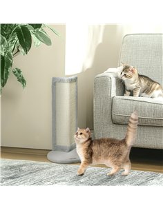PawHut 56cm Corner Cat Scratching Post with Sisal Scratching Pad, Grey 2