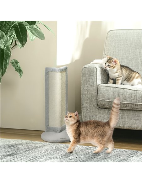 PawHut 56cm Corner Cat Scratching Post with Sisal Scratching Pad, Grey - pic 147531 | FastDaddyshop