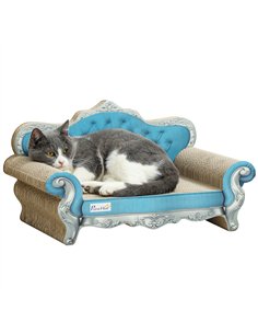 PawHut 2-in-1 Cat Scratcher with Catnip for Indoor Cats, Light Blue