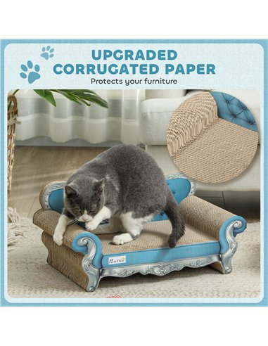 PawHut 2-in-1 Cat Scratcher with Catnip for Indoor Cats, Light Blue