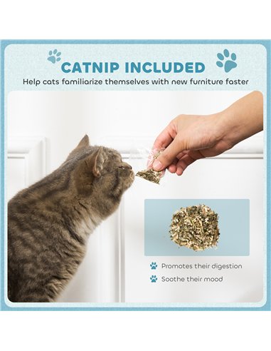 PawHut 2-in-1 Cat Scratcher with Catnip for Indoor Cats, Light Blue