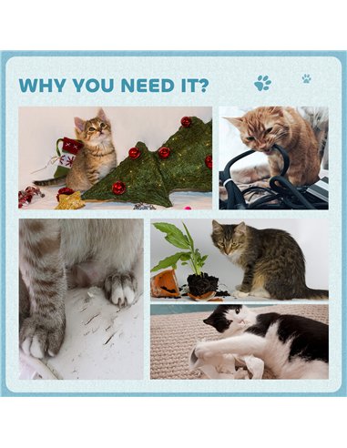 PawHut 2-in-1 Cat Scratcher with Catnip for Indoor Cats, Light Blue