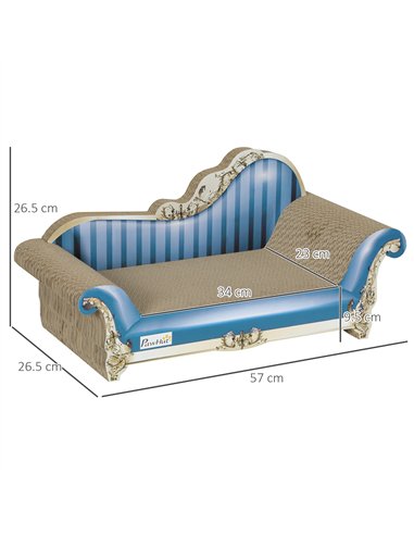PawHut 2-in-1 Cat Scratching Board with Catnip for Indoor Cats, 26.5 x 57 x 26.5cm, Blue