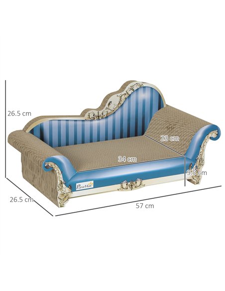 PawHut 2-in-1 Cat Scratching Board with Catnip for Indoor Cats, 26.5 x 57 x 26.5cm, Blue - pic 147577 | FastDaddyshop
