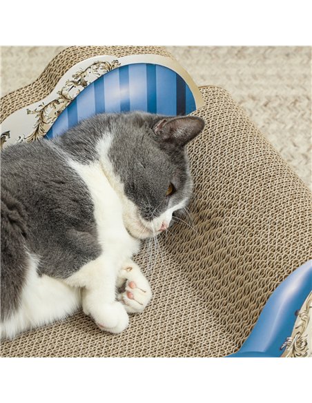 PawHut 2-in-1 Cat Scratching Board with Catnip for Indoor Cats, 26.5 x 57 x 26.5cm, Blue - pic 147583 | FastDaddyshop