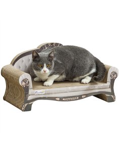 PawHut 2-in-1 Cat Scratcher with Organic Catnip for Indoor Cats, 29.5 x 56 x 26cm, Brown