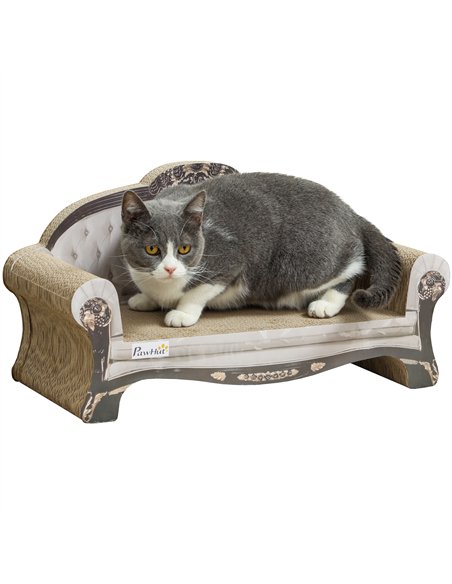 PawHut 2-in-1 Cat Scratcher with Organic Catnip for Indoor Cats, 29.5 x 56 x 26cm, Brown - pic 147584 | FastDaddyshop