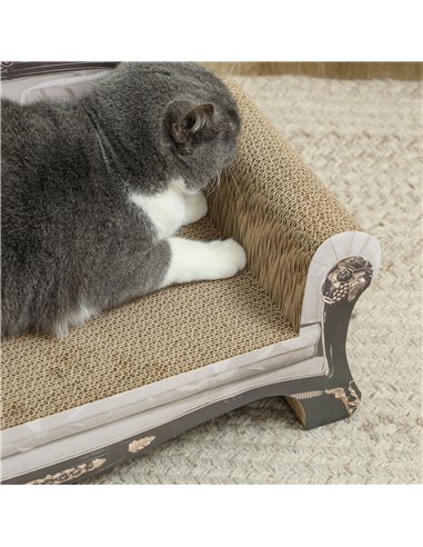 PawHut 2-in-1 Cat Scratcher with Organic Catnip for Indoor Cats, 29.5 x 56 x 26cm, Brown