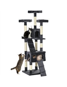 PawHut Cat Tree Scratching House, Activity Play Centre
