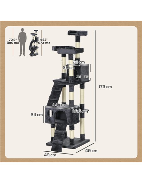PawHut Cat Tree Scratching House, Activity Play Centre - pic 147613 | FastDaddyshop