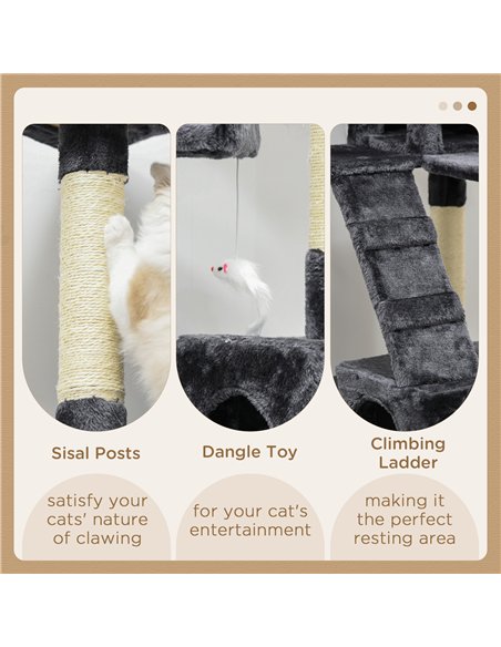 PawHut Cat Tree Scratching House, Activity Play Centre - pic 147615 | FastDaddyshop