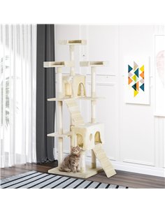 PawHut Cat Tree for Indoor Cats Play Tower Activity Center Kitten Scratch Post Climbing Tower 181 cm 2