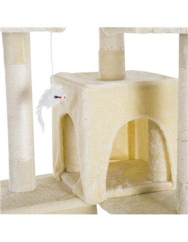 PawHut Cat Tree for Indoor Cats Play Tower Activity Center Kitten Scratch Post Climbing Tower 181 cm