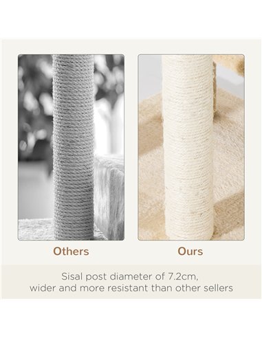 PawHut 100 cm Cat Tree for Indoor Cats Kitten Scratch Scratching Post Climbing Tower Activity Centre Beige