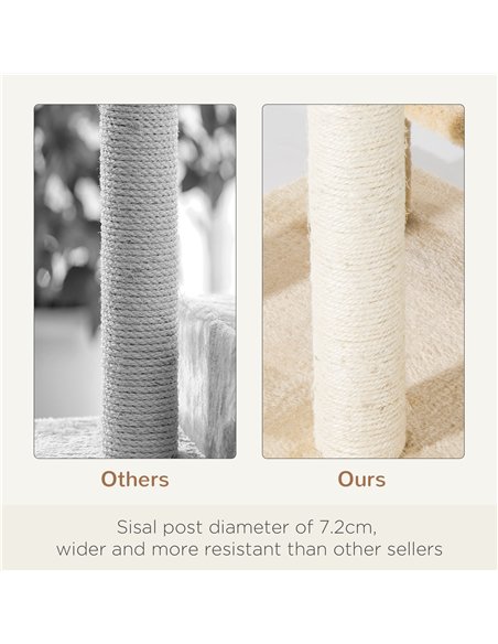 PawHut 100 cm Cat Tree for Indoor Cats Kitten Scratch Scratching Post Climbing Tower Activity Centre Beige - pic 147642 | FastDaddyshop