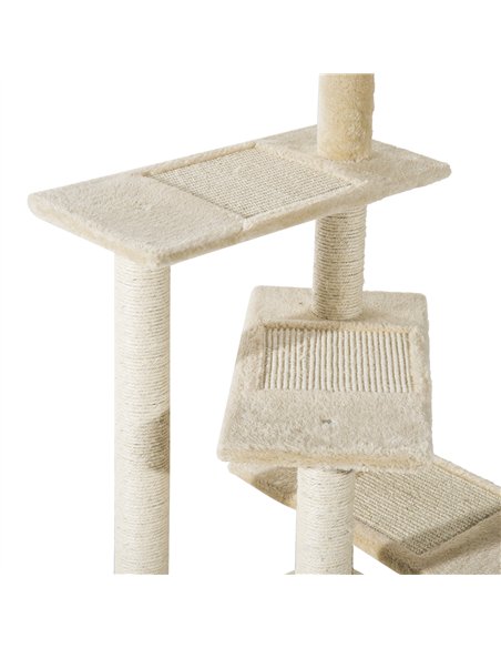 PawHut 100 cm Cat Tree for Indoor Cats Kitten Scratch Scratching Post Climbing Tower Activity Centre Beige - pic 147646 | FastDaddyshop