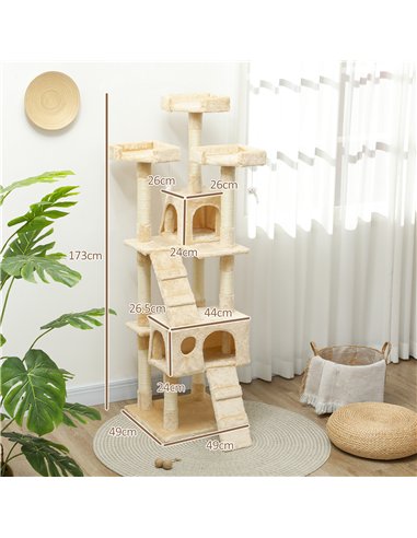 PawHut Cat Tree Scratching House, Activity Play Centre