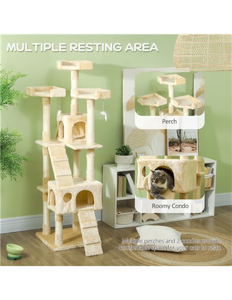 PawHut Cat Tree Scratching House, Activity Play Centre - pic 147652 | FastDaddyshop