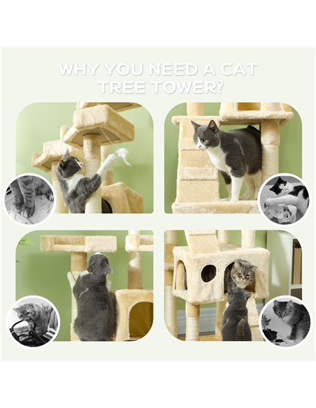 PawHut Cat Tree Scratching House, Activity Play Centre - pic 147653 | FastDaddyshop