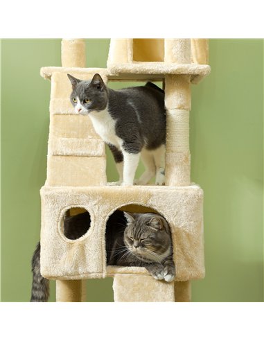 PawHut Cat Tree Scratching House, Activity Play Centre