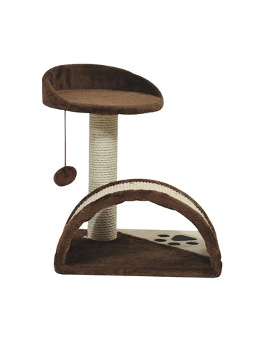 PawHut Cat Tree Scratching Scratcher Post Kitten Activity Centre Climber Hanging Ball Brown