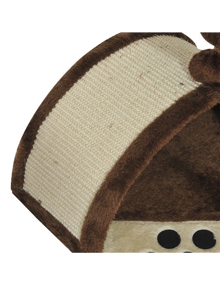 PawHut Cat Tree Scratching Scratcher Post Kitten Activity Centre Climber Hanging Ball Brown - pic 147664 | FastDaddyshop